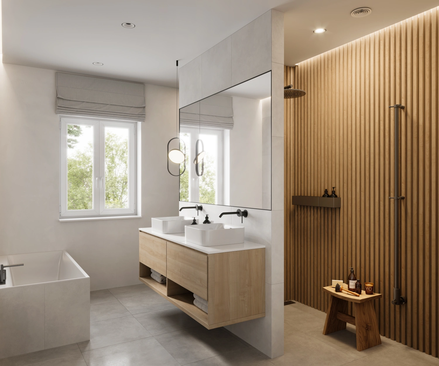 Modernes Badezimmer nach Umbau